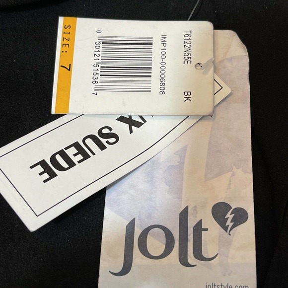 JOLT Misses 7 Black Faux Suede Fringed Skirt NWT - Picture 5 of 5